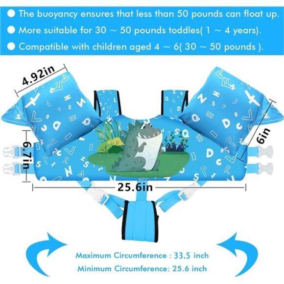 Kids Swim Vest‎ Life Jacket for 22-66 Pounds Boys and Girls, Toddler Floaties - Picture 3 of 6